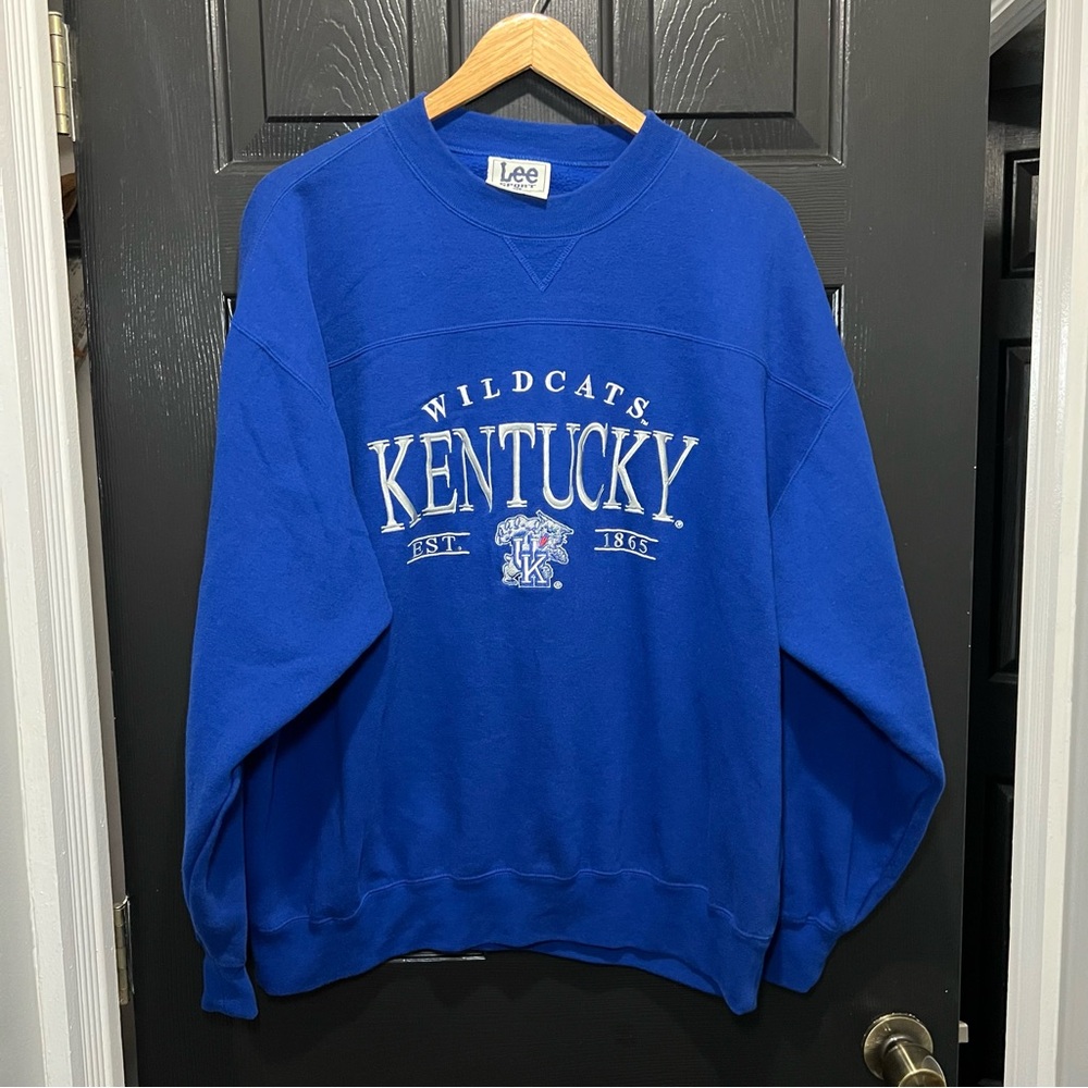 Lee Sport Kentucky Wildcats Sweatshirt XL Blue Crewneck Embroidered College